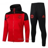 Chandal con Capucha del Manchester United 2020-2021 Rojo