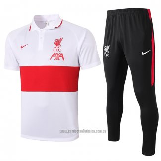 Conjunto Polo Liverpool 2020-2021 Blanco