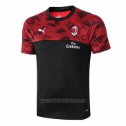 Camiseta de Entrenamiento AC Milan 2019-2020 Negro y Rojo