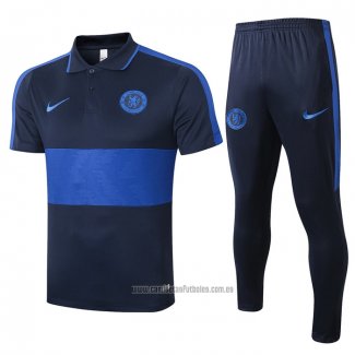 Conjunto Polo Chelsea 2020-2021 Azul