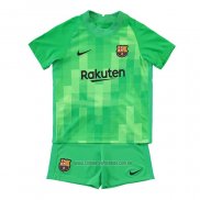 Camiseta del Barcelona Portero Nino 2021-2022 Verde