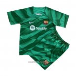 Camiseta del Barcelona Portero Nino 2023-2024 Verde