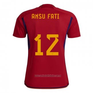 Camiseta del Espana Jugador Ansu Fati 1ª Equipacion 2022