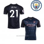 Camiseta del Manchester City Jugador Silva 2ª Equipacion 2020-2021