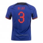 Camiseta del Paises Bajos Jugador De Ligt 2ª Equipacion 2022