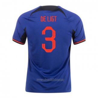 Camiseta del Paises Bajos Jugador De Ligt 2ª Equipacion 2022