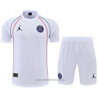 Chandal del Paris Saint-Germain Jordan Manga Corta 2022-2023 Blanco - Pantalon Corto