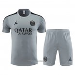 Chandal del Paris Saint-Germain Jordan Manga Corta 2023-2024 Gris - Pantalon Corto