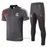 Conjunto Polo Real Madrid 2020-2021 Gris