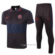 Conjunto Polo del Paris Saint-Germain 2020-2021 Negro y Azul
