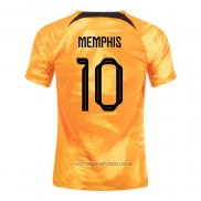 Camiseta del Paises Bajos Jugador Memphis 1ª Equipacion 2022