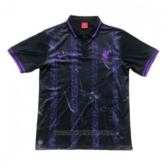 Camiseta Polo del Liverpool 2019-2020 Negro y Purpura