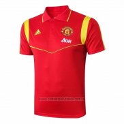 Camiseta Polo del Manchester United 2019-2020 Rojo y Amarillo