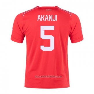 Camiseta del Suiza Jugador Akanji 1ª Equipacion 2022