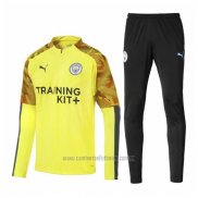 Chandal de Sudadera del Manchester City 2019-2020 Verde Fluorescente