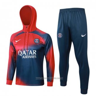 Chandal de Sudadera del Paris Saint-Germain Nino 2023-2024 Rojo y Azul