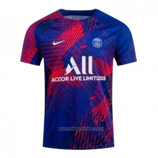 Camiseta Pre Partido del Paris Saint-Germain 2022 Azul y Rojo