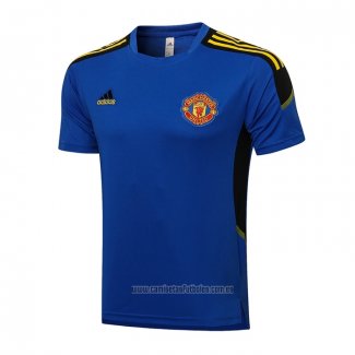 Camiseta de Entrenamiento Manchester United 2021-2022 Azul