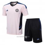 Chandal del Manchester United Manga Corta 2022-2023 Rosa - Pantalon Corto