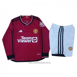 Camiseta del Manchester United 1ª Equipacion Nino Manga Larga 2023-2024