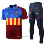 Conjunto Polo Barcelona 2020-2021 Azul y Marron