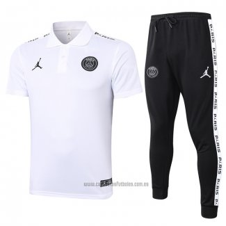 Conjunto Polo Paris Saint-Germain Jordan 2020-2021 Blanco