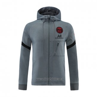 Chaqueta con Capucha del Paris Saint-Germain 2021-2022 Gris