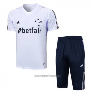 Chandal del Cruzeiro Manga Corta 2023-2024 Blanco - Pantalon Corto