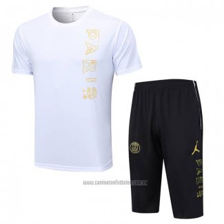 Chandal del Paris Saint-Germain Jordan Manga Corta 2023-2024 Blanco - Pantalon Corto