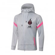 Chaqueta con Capucha del Paris Saint-Germain 2021-2022 Gris