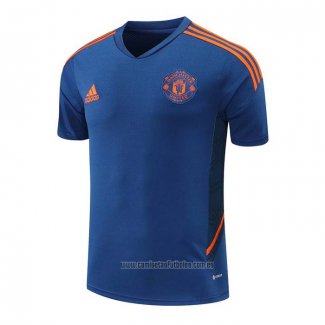 Camiseta de Entrenamiento Manchester United 2022-2023 Azul