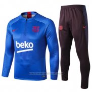 Chandal de Sudadera del Barcelona 2019-2020 Azul y Blanco