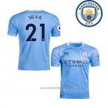 Camiseta del Manchester City Jugador Silva 1ª Equipacion 2020-2021