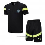 Chandal del Manchester City Manga Corta 2022-2023 Negro - Pantalon Corto