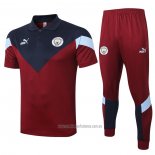 Conjunto Polo Manchester City 2020-2021 Rojo