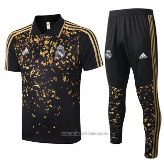 Conjunto Polo Real Madrid 2020-2021 Negro y Oro