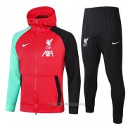 Chandal con Capucha del Liverpool 2020-2021 Rojo