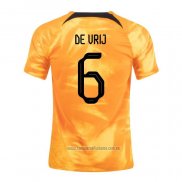 Camiseta del Paises Bajos Jugador De Vrij 1ª Equipacion 2022