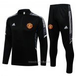 Chandal de Sudadera del Manchester United UCL 2021-2022 Negro