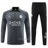 Chandal de Sudadera del Paris Saint-Germain Jordan Nino 2023-2024 Gris