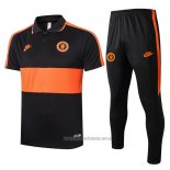 Conjunto Polo Chelsea 2020-2021 Naranja