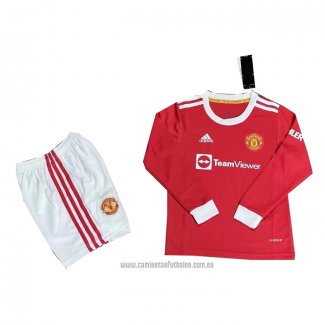 Camiseta del Manchester United 1ª Equipacion Manga Larga Nino 2021-2022