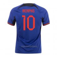 Camiseta del Paises Bajos Jugador Memphis 2ª Equipacion 2022