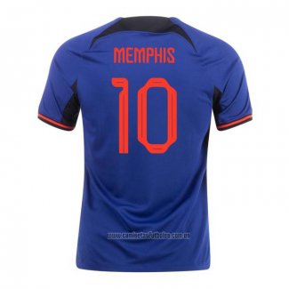 Camiseta del Paises Bajos Jugador Memphis 2ª Equipacion 2022