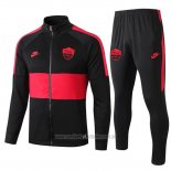 Chandal de Chaqueta del Roma 2019-2020 Negro y Rojo