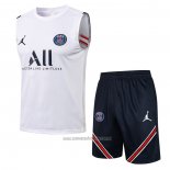 Chandal del Paris Saint-Germain Sin Mangas 2021-2022 Blanco