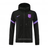 Chaqueta con Capucha del Barcelona 2021-2022 Negro