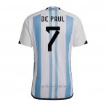 Camiseta del Argentina Jugador De Paul 1ª Equipacion 2022