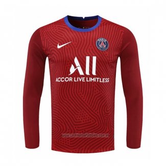 Camiseta del Paris Saint-Germain Portero Manga Larga 2020-2021 Rojo