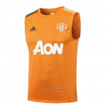 Camiseta de Entrenamiento Manchester United Sin Mangas 2021-2022 Naranja